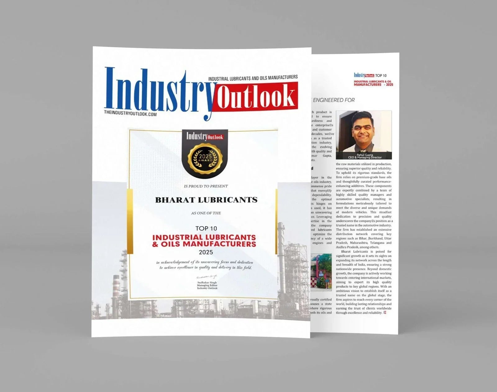 Bharat Lubricants Recognized as a Top 10 Industrial Lubricants Manufacturers in India.