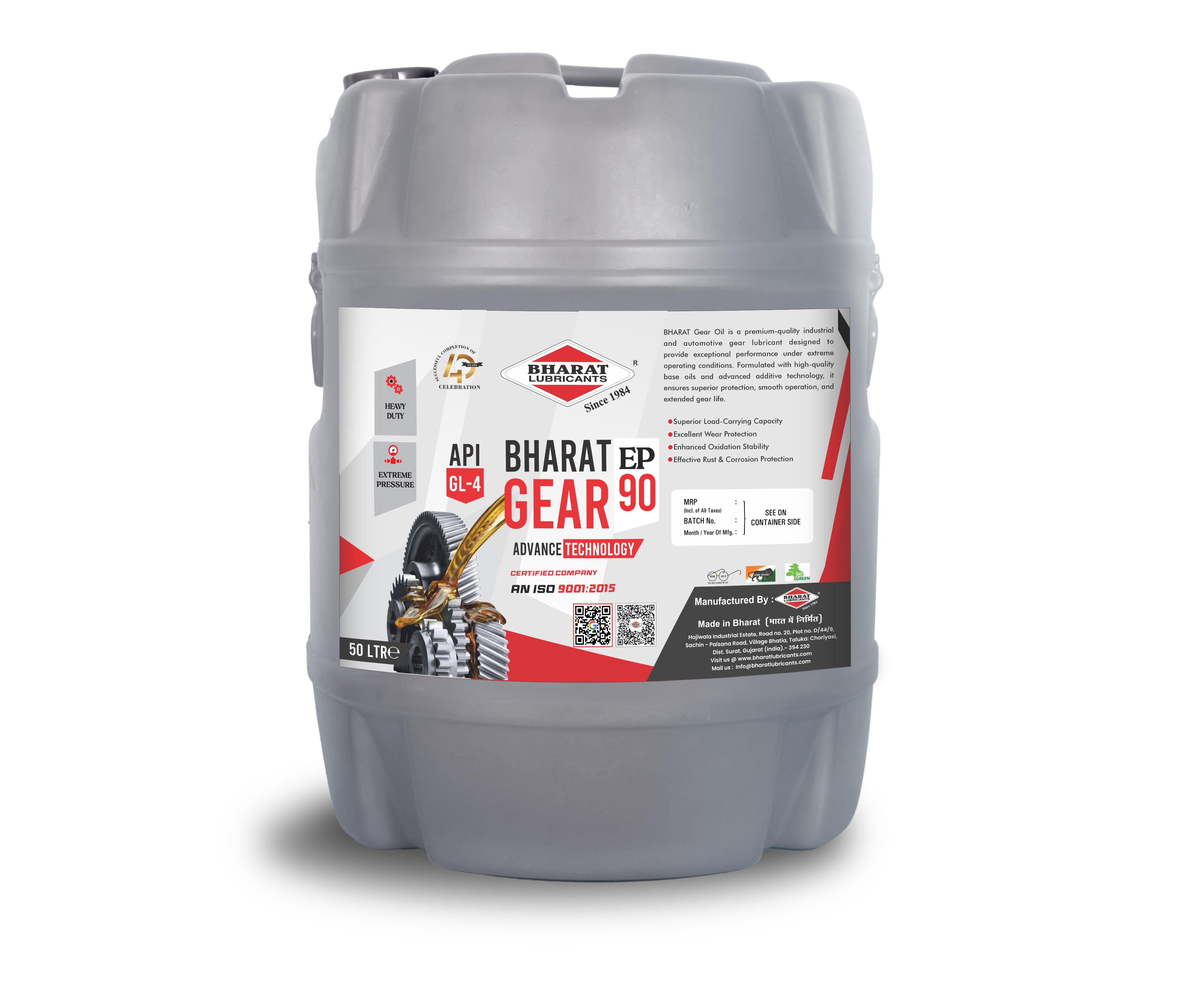Best EP 90 API GL-4 Gear Oil for Industrial Gearboxes Heavy-Duty Transmission Systems in kolkata